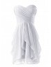 Mini Sweetheart Neckline Chiffon Ruched Knee Length Bridesmaid Dress
